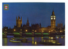 LONDON - Big Ben, Houses Of Parliament And River Thames By Night - Houses Of Parliament