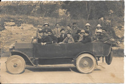 CARTE PHOTO - VIEUX TAXI-AUTOBUS - Pélerinage  D'ORAN - LOURDES  1922 - Buses & Coaches
