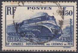 France 1937 N° 340 Congrès International Des Chemin De Fer à Paris  (G16) - Gebruikt