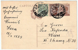 Vintage Italian Postcard / Cartolina Italiana III Stamps Seal Zara 22.04.1929 - Entero Postal