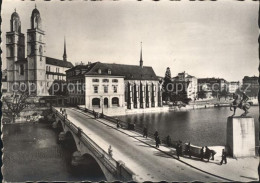 11650009 Zuerich Hemhausbruecke Mit Waldmannsdenkmal Und Grossmuenster Zuerich - Sonstige & Ohne Zuordnung