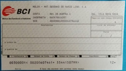 Portugal, Cheque - Banco Comércio E Indústria. Vila Nova De Gaia - Cheques En Traveller's Cheques