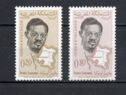 MAROC N°  429 + 430    NEUFS SANS CHARNIERE  COTE 1.00€   PATRICE LUMUMBA - Morocco (1956-...)