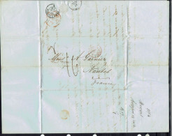 Grande-Bretagne. Lettre De Liverpool Du 14 Juillet 1854 Pour Nantes (Fr) Taxe Manuscrite 16 C. Vente Export De Coton. TB - Marcophilie