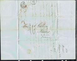 Grande-Bretagne. Lettre De Liverpool Du 14 Juillet 1854 Pour Nantes (Fr) Taxe Manuscrite 16 C. Vente Export De Coton. TB - Postmark Collection