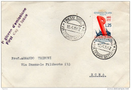 1952 LETTERA CON ANNULLO TRIESTE 7 VIA C. BATTISTI - 1946-60: Poststempel