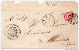 1885  LETTERA CON ANNULLO  MONTAGNANA PADOVA - Storia Postale