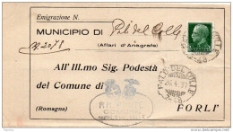 1937  LETTERA CON ANNULLO  PALO DEL COLLE BARI - Storia Postale