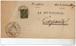 1892  LETTERA CON ANNULLO ALSENO PIACENZA - Marcophilia