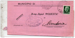 1936  LETTERA CON ANNULLO  FRANCAVILLA FONTANA BRINDISI - Marcophilia