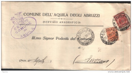 1929  LETTERA   CON ANNULLO  AQUILA - Storia Postale