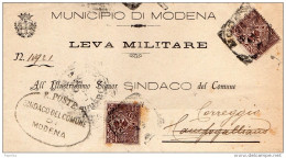 1909  LETTERA CON ANNULLO  MODENA - Marcophilia
