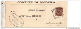 1906  LETTERA CON ANNULLO  MODENA - Storia Postale