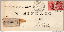 1926  LETTERA RACCOMANDATA CON ANNULLO  BARI 4 - Marcophilia