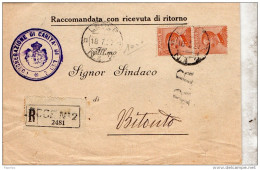 1927  LETTERA RACCOMANDATA CON ANNULLO  LECCE 2 - Marcofilía