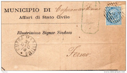 1878  LETTERA CON ANNULLO  CUPRA MARITTIMA  ASCOLI - Marcophilie