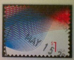 United States, Scott #4953, Used(o), 2015, Patriotic Waves, $1.00, Red And Blue - Used Stamps