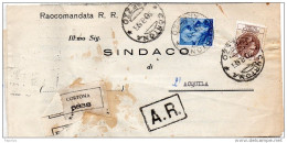 1958   LETTERA RACCOMANDATA CON ANNULLO CORTONA AREZZO - 1946-60: Marcophilia