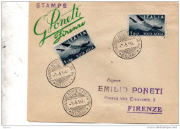 1947  LETTERA CON ANNULLO 3 RADUNO AEREOFILATELICO BOLOGNA - 1946-60: Poststempel