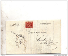 1885   LETTERA  CON ANNULLO CASTELBALDO  PADOVA - Storia Postale