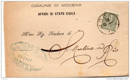 1885  LETTERA CON ANNULLO MODENA - Marcophilie