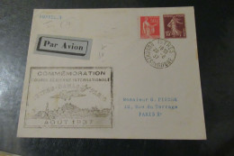 FRANCE - Commémoration "Course Aérienne Internationale ISTRES DAMAS PARIS Aout 1937 - First Flight Covers