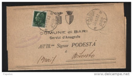 1932  LETTERA CON ANNULLO PALESE BARI - Poststempel