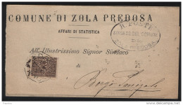 1907 LETTERA CON ANNULLO ZOLA PEDROSA BOLOGNA - Marcophilie