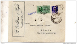 1942   LETTERA ESPRESSO CON ANNULLO  GENOVA - Storia Postale
