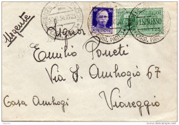 1934   LETTERA ESPRESSO CON ANNULLO FIRENZE + AMBULANTE FIRENZE  - EMPOLI  - LIVORNO - Marcofilie