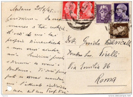 1945  CARTOLINA  CON ANNULLO MILANO - Storia Postale