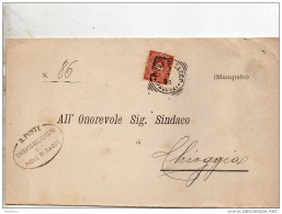 1900   LETTERA  CON ANNULLO PIOVE DI SACCO PADOVA - Storia Postale