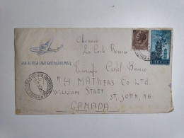 Lettera Via Aerea Da Genova Per Il Canada Del 1956 - Luftpost