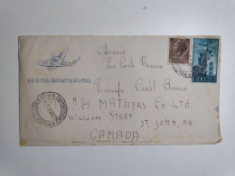 Lettera Via Aerea Da Genova Per Il Canada Del 1956 - Luchtpost