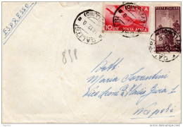 1950 LETTERA ESPRESSO CON ANNULLO CALITRI AVELLINO - 1946-60: Storia Postale