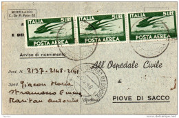 1948  CARTOLINA CON ANNULLO PIOVE DI SACCO PADOVA - 1946-60: Marcophilia