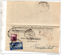 1948 LETTERA RACCOMANDATA  CON ANNULLO PALERMO 10 - 1946-60: Poststempel