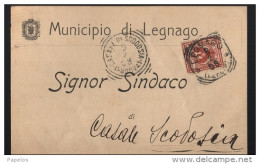 1908     CARTOLINA CON ANNULLO LEGNAGO VERONA - Marcophilie