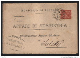 1893     LETTERA CON ANNULLO LEGNAGO VERONA - Marcophilia