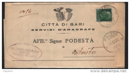 1942  LETTERA   CON ANNULLO  PALESE BARI - Marcophilia