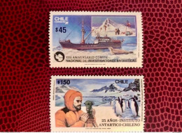 CHILI 1987 1989 2 V Neuf MNH ** Antarctique Antartico CHILE - Pinguine