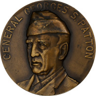 France, Médaille, Seconde Guerre Mondiale, George S.Patton, Général, Bronze - Sonstige & Ohne Zuordnung