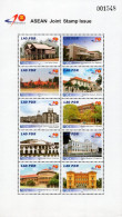 Laos - 2007 - ASEAN Joint Issue - Architecture - Museums And Palaces - Mint Stamp Sheetlet - Laos