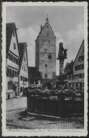 Germany. Dinkelsbühl D. Tausendjährige Stadt. Wörnitz-Tor Mit Löwenbrunnen. Illustrated View Posted Postcard - Dinkelsbühl