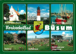 73259998 Buesum Nordseebad Leuchtturm St. Clemens-Kirche Rathaus Buesum Nordseeb - Buesum