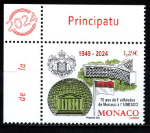 MONACO 2024 - 75 ANS DE L'ADHÉSION DE MONACO À L'UNESCO - NEUF ** - Unused Stamps