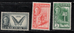 SARAWAK Scott # 180-2 MH - KGVI & Various Scenes - Sarawak (...-1963)
