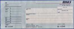 Macau, Portugal, Cheque - Banco Nacional Ultramarino -|- Nº BB115549 - Cheques & Traveler's Cheques