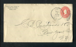 "USA" 1903, Ganzsachenumschlag Mit K1 "LODI" (R1251) - 1901-20