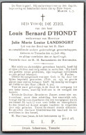 Bidprentje Temse - D'Hondt Louis Bernard (1863-1936) - Images Religieuses